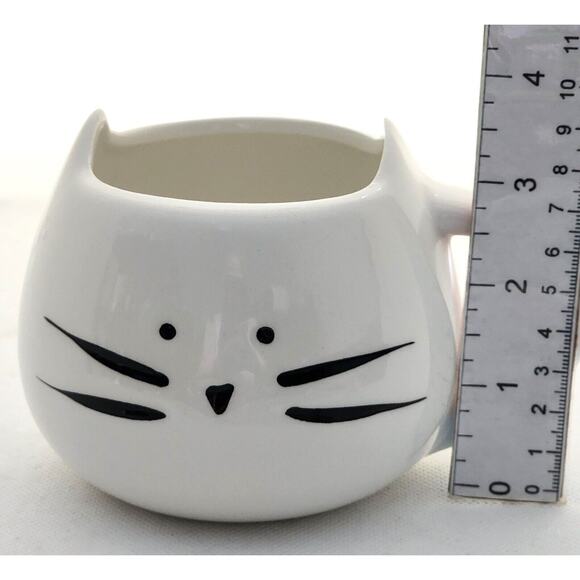 MUG/CUP-White-Cat Face-Cat Ears-Unique-Desk Accessory-Holds 16 oz/2 Cups - Picture 7 of 8